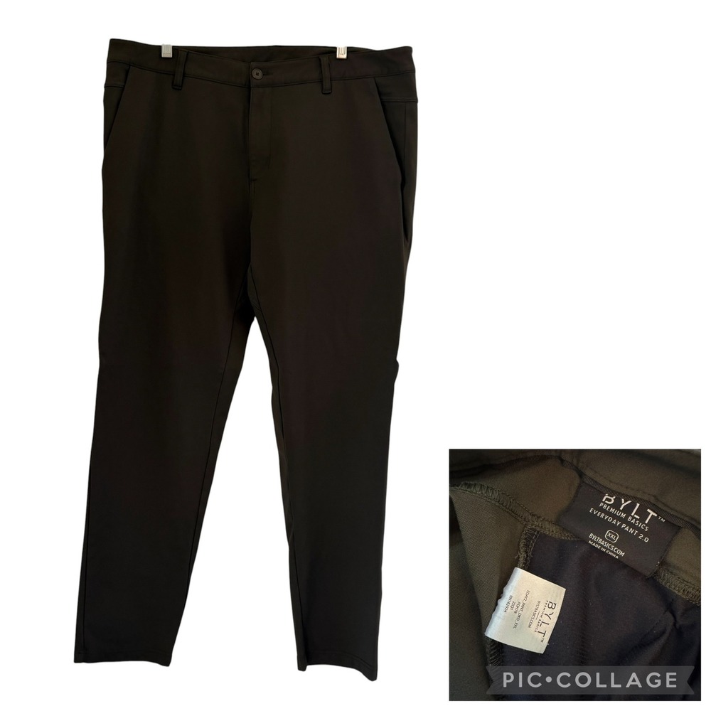 BYLT Premium Basics Everyday Pant 2.0 Dark Olive Green XXL Mens Stretch Chino